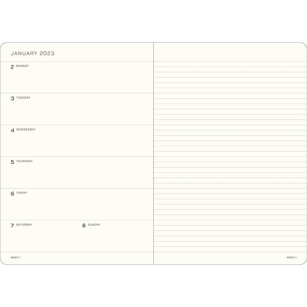 LEUCHTTURM1917 Weekly Planner Notebook Softcover Medium A5 2023 Anthracite Gray
